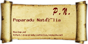 Poparadu Natália névjegykártya